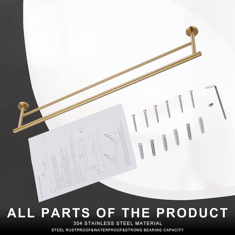 WOWOW Wall Mounted Stainless Steel Double Towel Bar