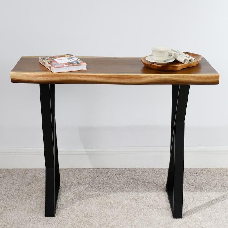 Natural Wood Rectangle Coffee Console Table