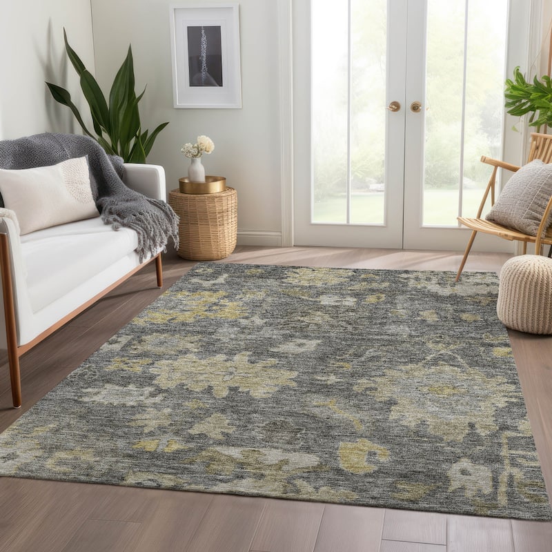 Machine Washable Indoor/ Outdoor Vintage Traditional Chantille Rug