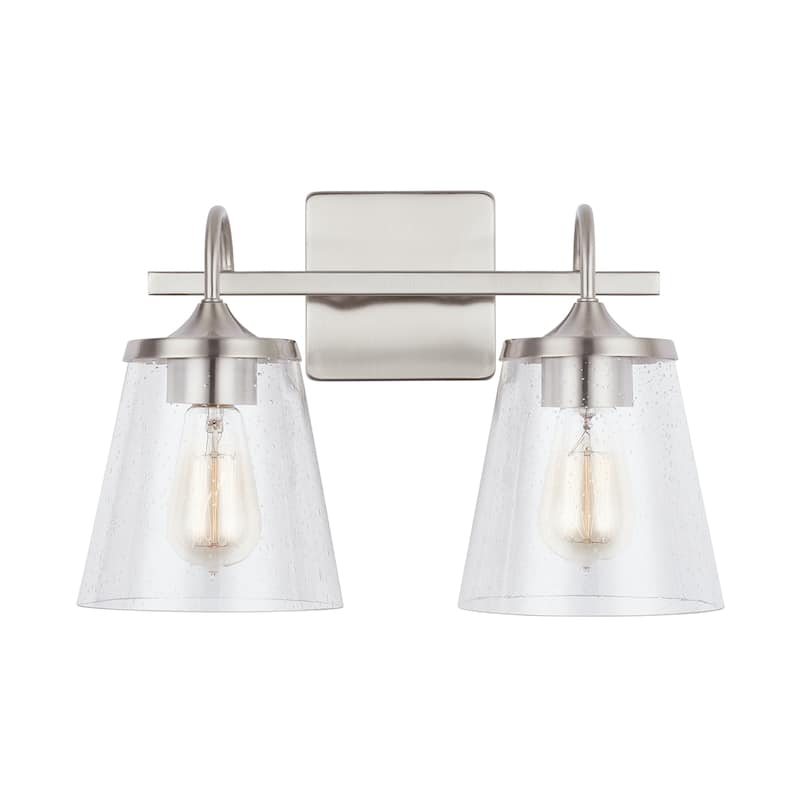 Jayne 2-light Bath/ Vanity Fixture w/ Clear Seeded Glass