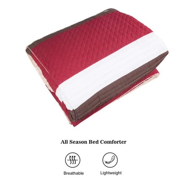 Shatex Bed In A Bag - 7 Piece Luxury Microfiber Striped Bedding Comforter Set - Oversized Bedroom Comforters