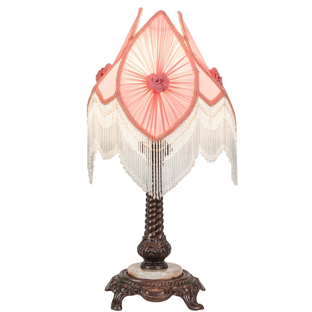 26 In. Fabric & Fringe Pink Pontiff Accent Lamp
