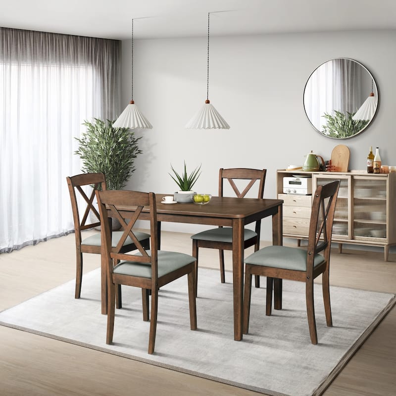 Clayfell Sudbury Dining Set - Table and 4 Chairs(Brown)