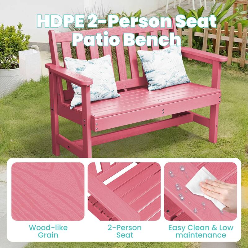 Outdoor 2-Person Garden Bench 42.92-in W x 35.83-in H