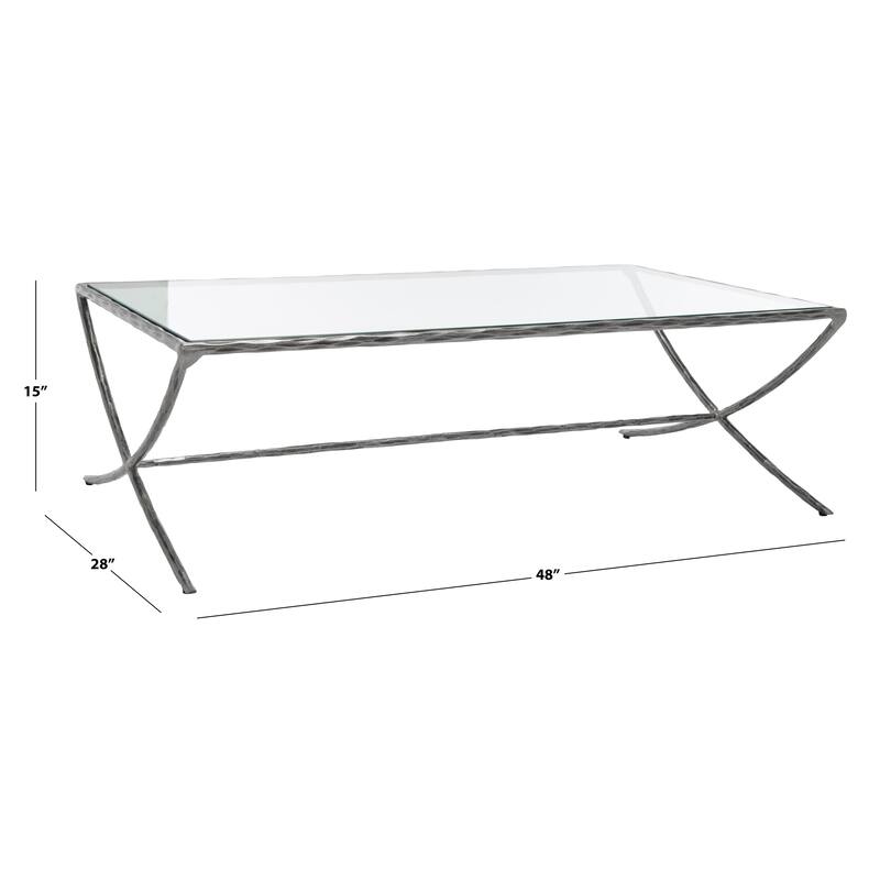 SAFAVIEH Couture Italia Rectangle Metal Coffee Table - 48 In. W x 28 In. D x 15 In. H - 48"W x 28"D x 15"H