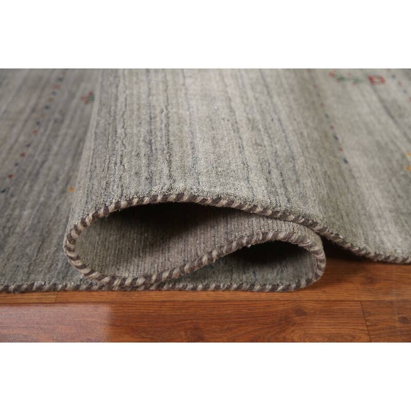 Gabbeh Indian Area Rug Hand-Knotted Wool Carpet - 8'3"x 9'10"
