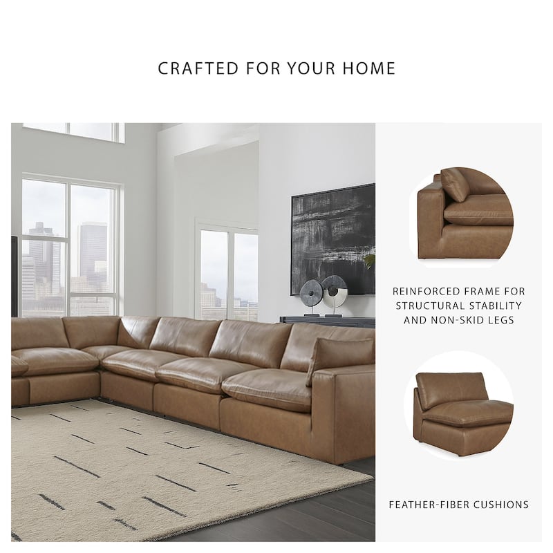 Signature Design by Ashley Emilia Medium Brown 7-Piece Sectional - 170"W x 170"D x 36"H