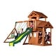 preview thumbnail 2 of 12, Backyard Discovery Tanglewood Cedar Wood Swing Set, Slide, Clubhouse - Brown