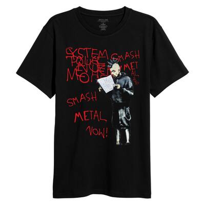 Elevenparis Mens Smash Metal Graphic T-Shirt,, Black, X-Large