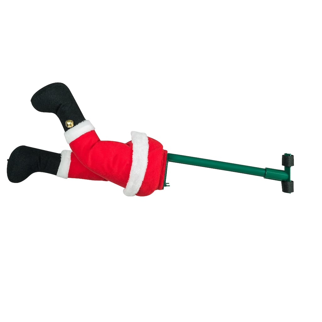 Mr. Christmas Animated Kicking Santa Christmas Tree Decoration - Red