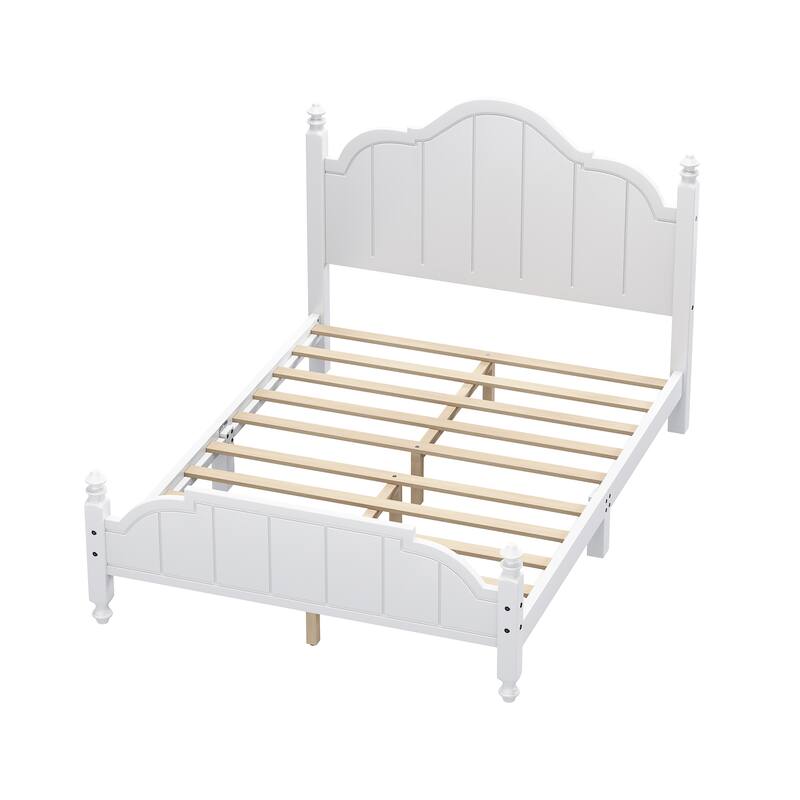 Vintage Platform Bed Frame with Headboard