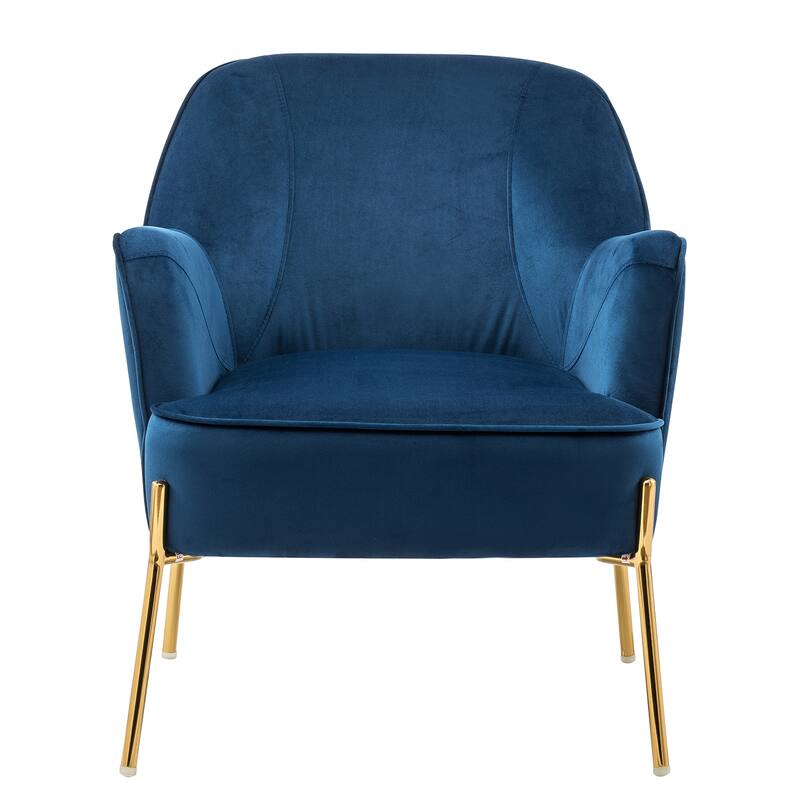 Barbara Modern Velvet Accent Chair for Bedroom with Metal Legs by HULALA HOME