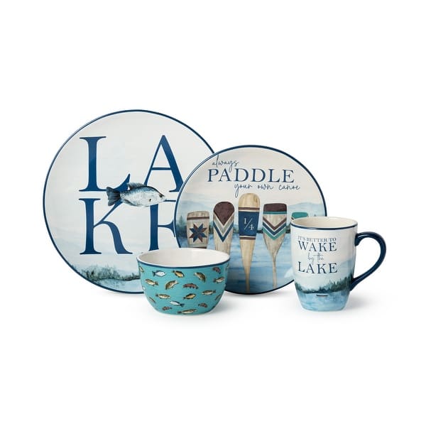Wake at the Lake 16-Piece Ceramic Dinnerware Set - Certified International