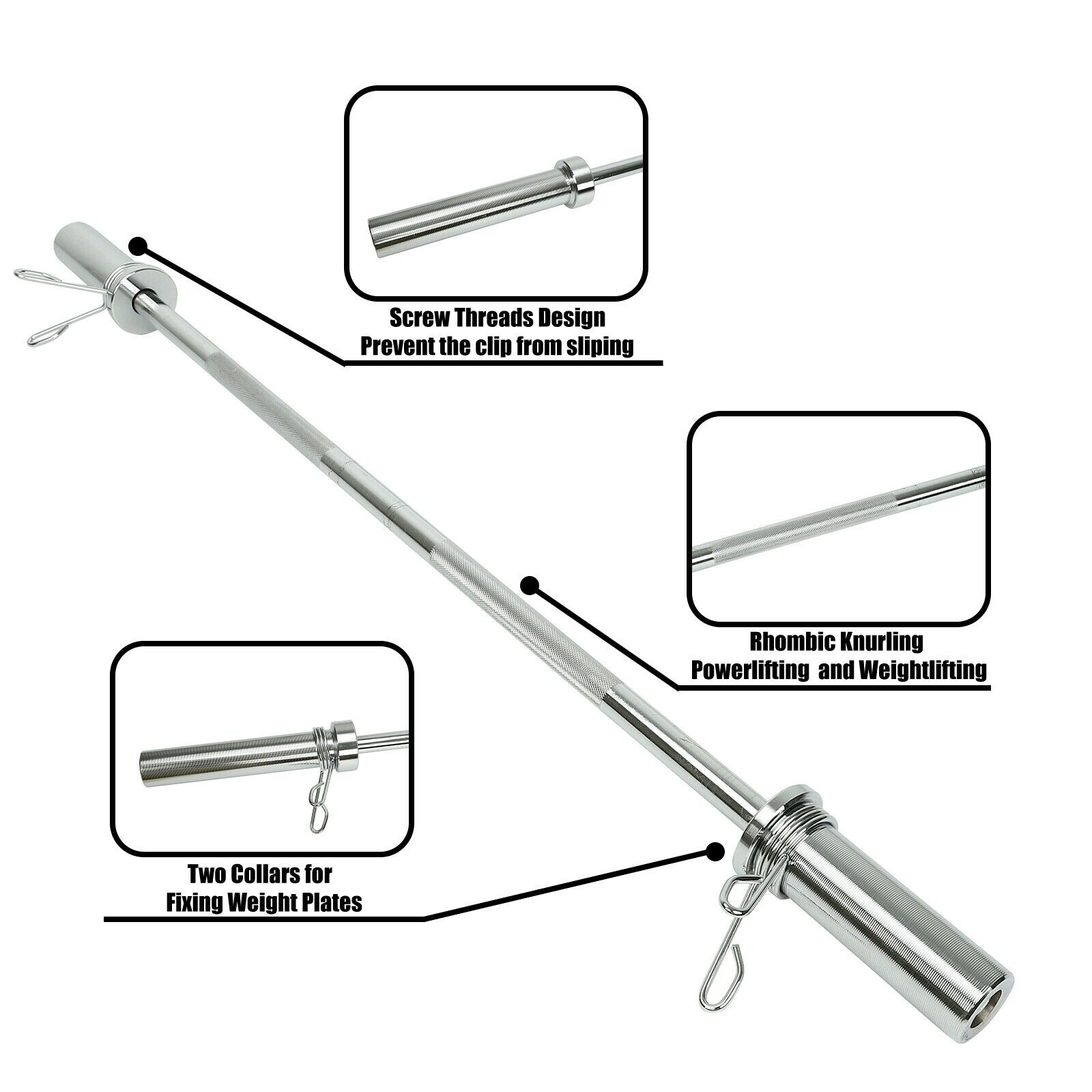 FT Olympic Barbell Bar Work Out Home Gym in Weight Lifting Bar