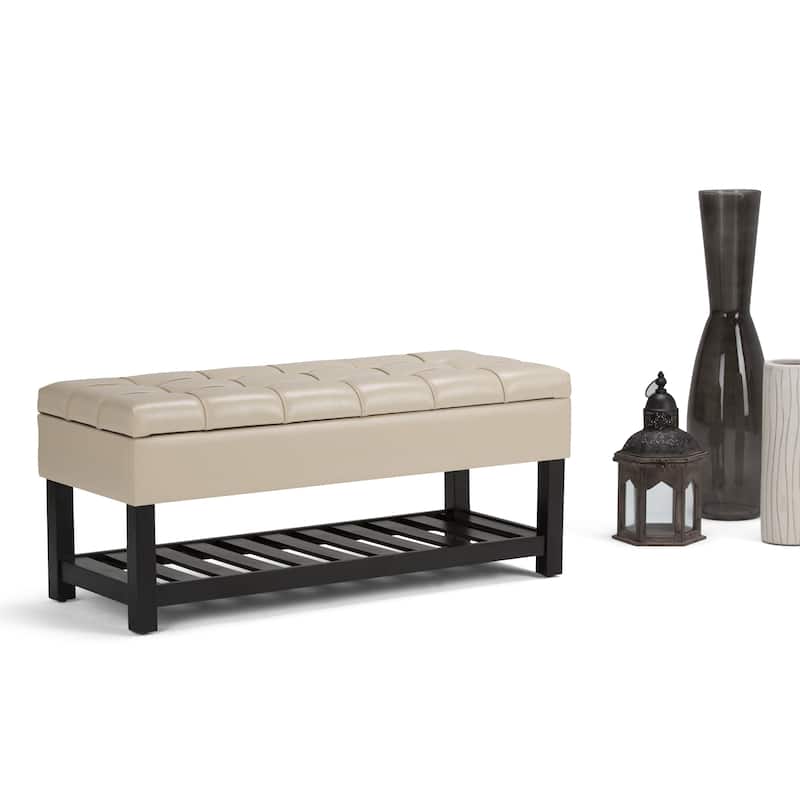 WYNDENHALL Wyatt 44 inch Wide Transitional Rectangle Ottoman Bench - 43"x 17"x 18.5"