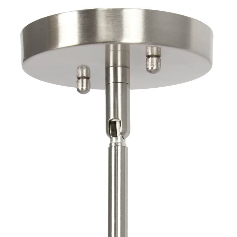 Modern Pendant Light - 1-Light Cylindrical Glass Shade with Brushed Nickel Finish - 9.5