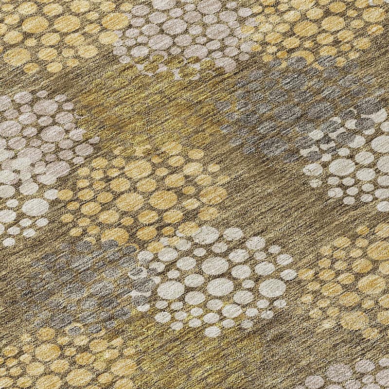 Machine Washable Indoor/ Outdoor Chantille Modern Bubbles Rug