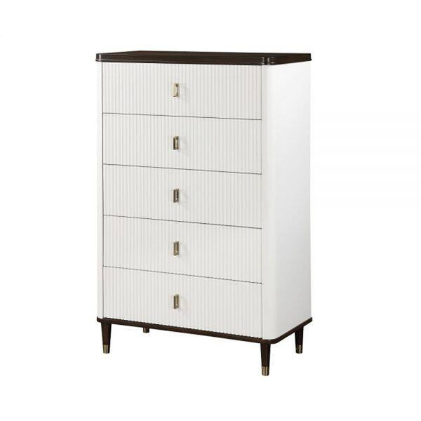 Aren 36 Inch Tall Dresser Chest, Jewelry Tray, 5 Drawers, Solid Wood, White  - Bed Bath & Beyond - 39688853