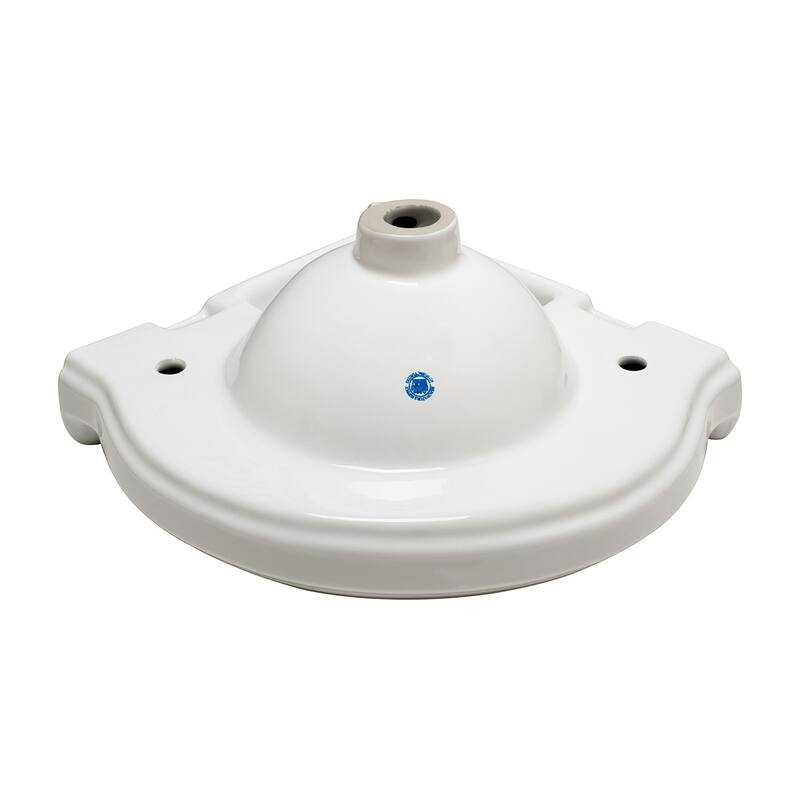 Portsmouth White Ceramic Corner Wall Mount Bathroom Sink with Overflow, Bracket and Backsplash