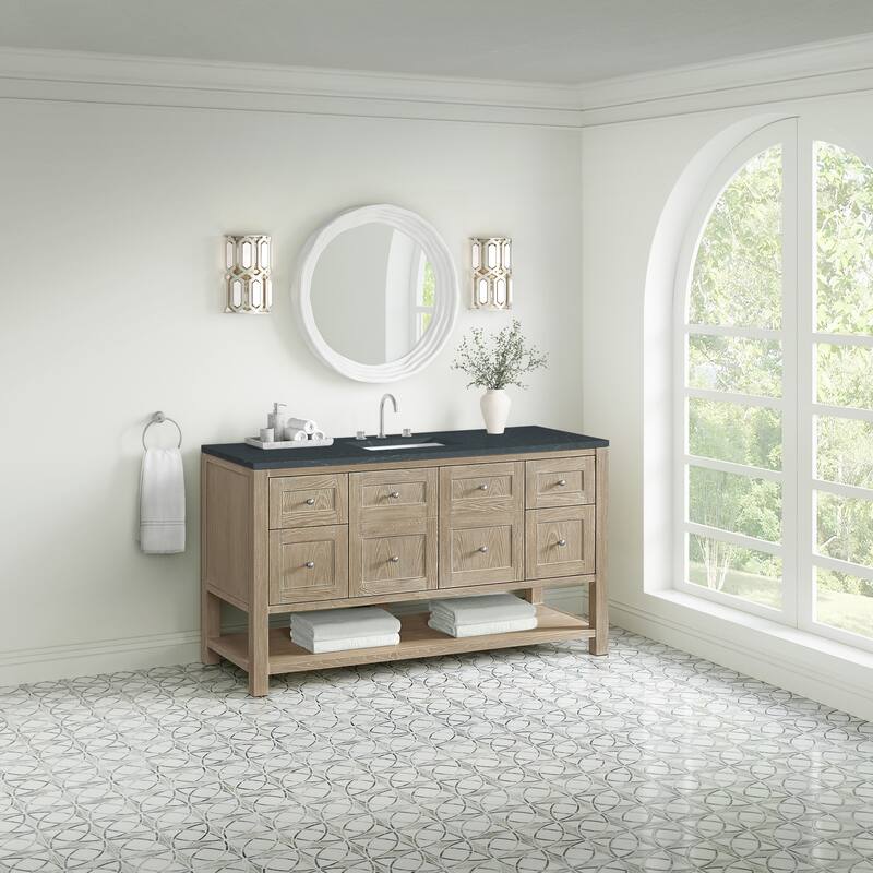 Breckenridge 60" Single Vanity, Whitewashed Oak - 60S