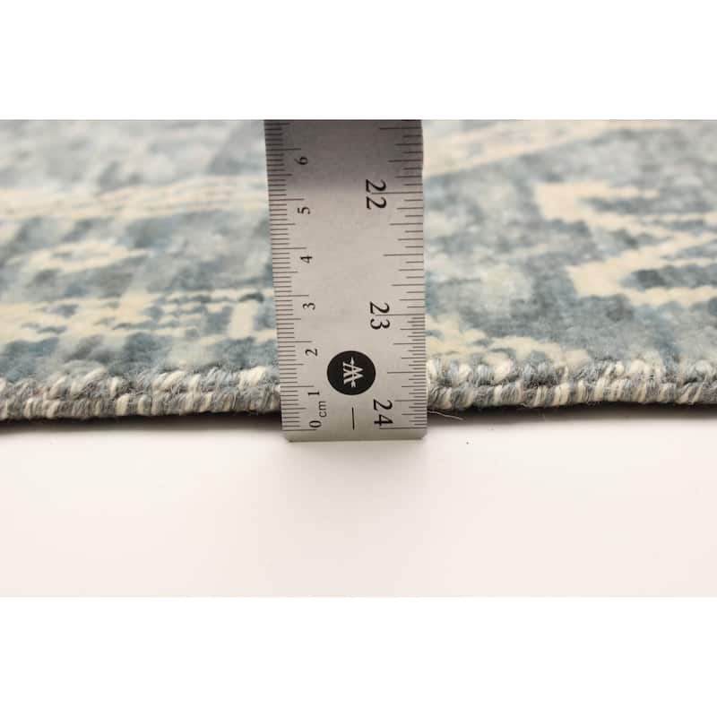 ECARPETGALLERY Hand-knotted Mystique Dark Grey Wool Rug - 2'4 x 9'11