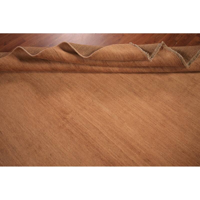 Modern Gabbeh Oriental Area Rug Handmade Solid Wool Carpet - 6'7" x 9'10"