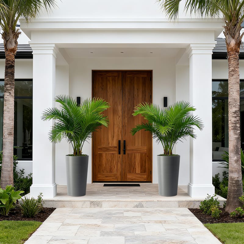 2 Pack Tall 21.7 in Planters for Outdoor Plants, Modern Tall Square Planter Box, Indoor Outdoor Porch Patio Flower Pot