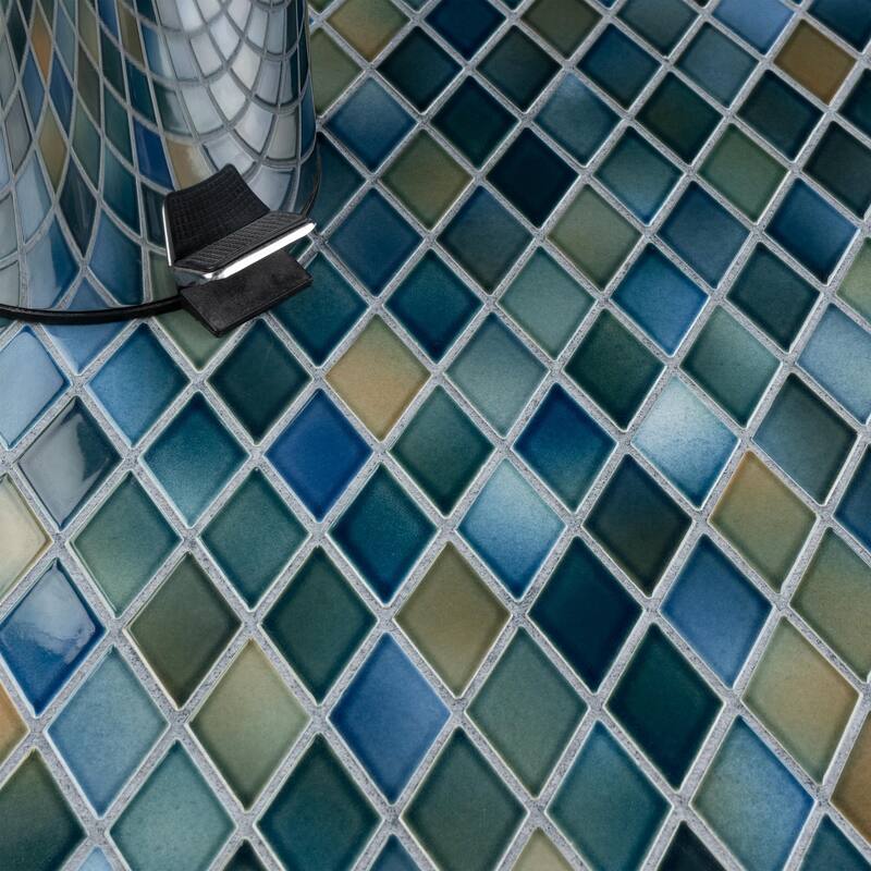 Merola Tile Hudson Kite Lagoon 10-1/8" x 11-3/4" Porcelain Mosaic Floor and Wall Tile