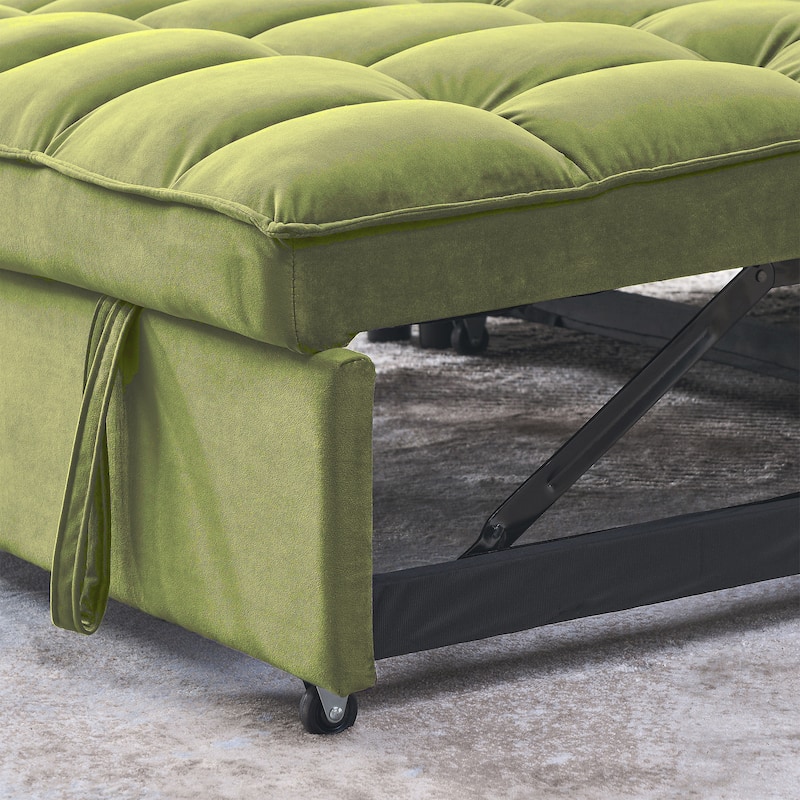 53.94Inch Convertible Sleeper Sofa with Two Side Pockets and 2 Pillows