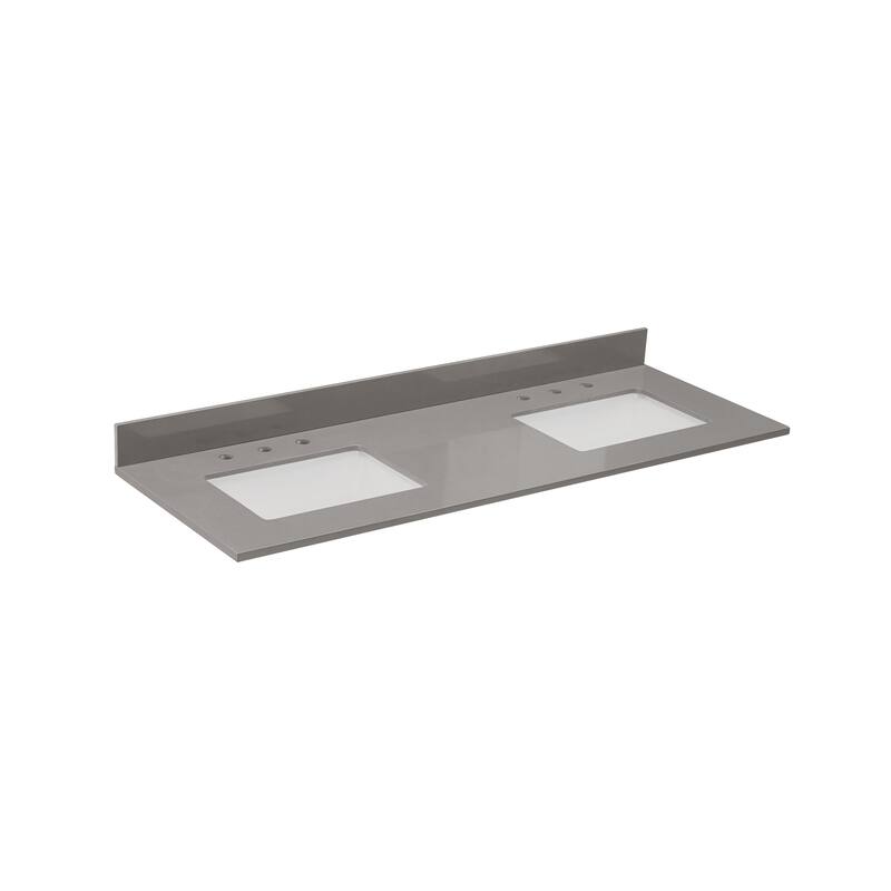 Altair Madrid Bathroom Vanity Countertop in Concrete Grey with White Sink without Vanity