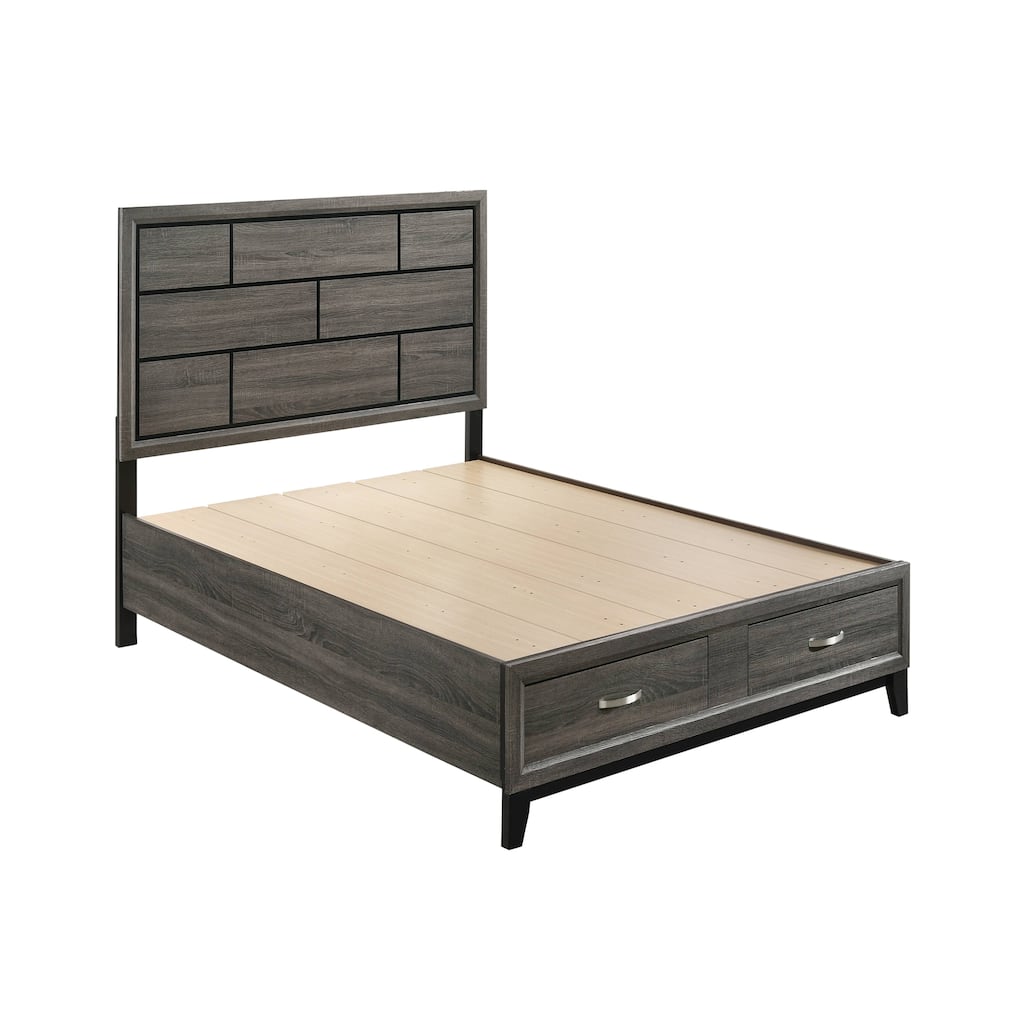 Vallendale Weathered Grey 2-Drawer Storage Bed