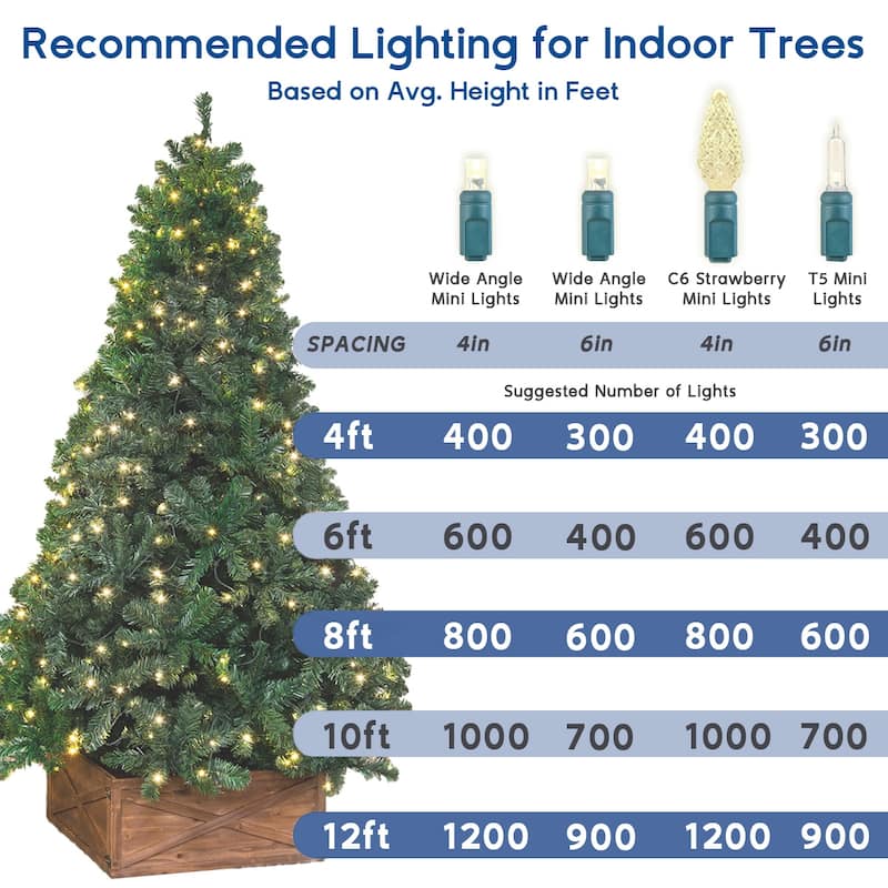 100 Light LED Christmas Mini Light Set, Patio Light, Warm White, Black Wire, 50’