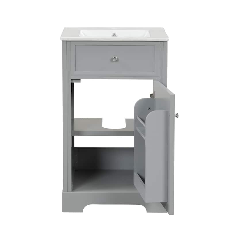 GDFStudio - Charlotte Modern Bathroom Vanity with Sink and Functional Storage Cabinet