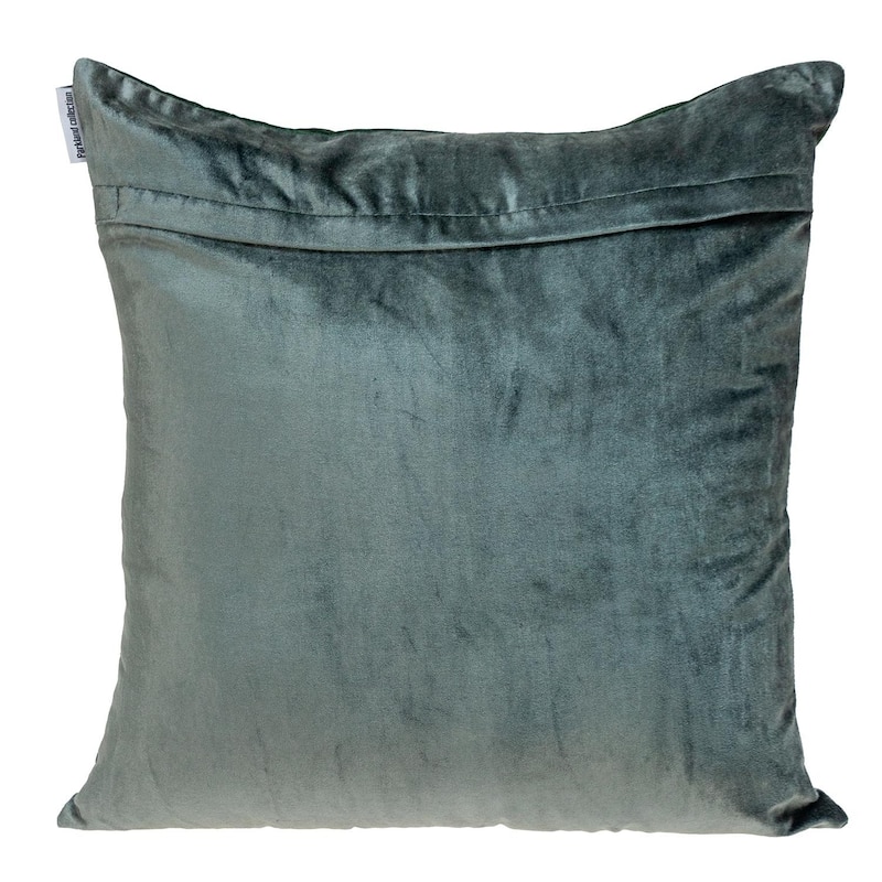 Dark Grey Gold and Purple Tufted Velvet Square Pillow