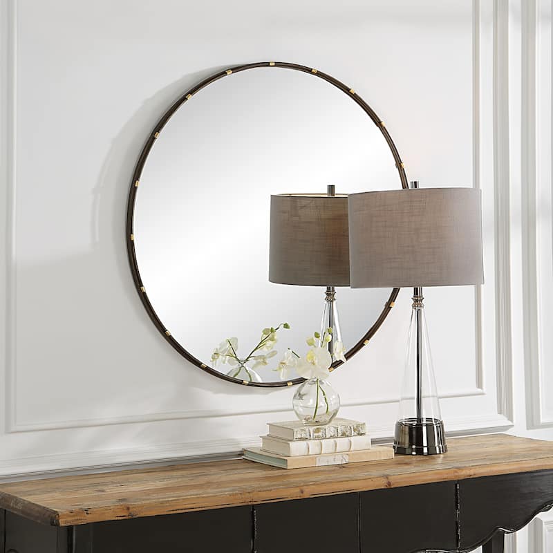 Lightly Antiqued Gold Wall Mirror