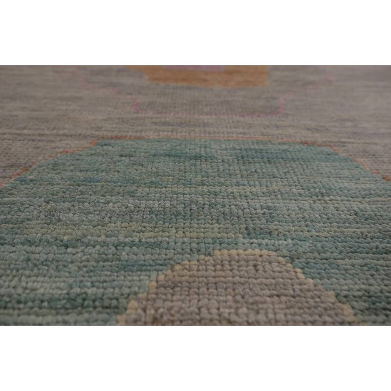 Vegetable Dye Oushak Large Area Rug Hand-Knotted Turkish Wool Carpet - 12'1"x 14'10"