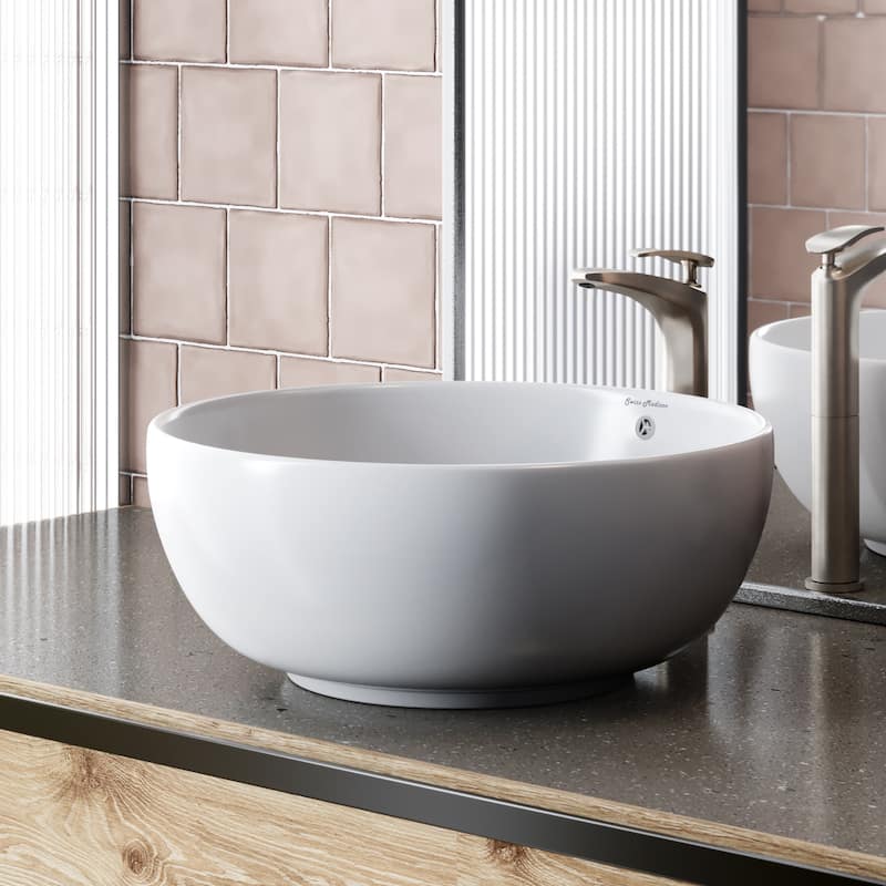 Swiss Madison Sublime® Round Ceramic Bathroom Vessel Sink Bowl
