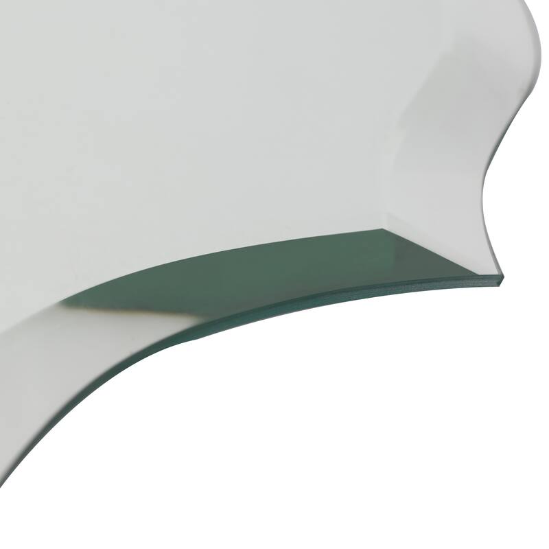 Beveled Accent Frameless Wall Mirror Frameless Scalloped Oval Mirror