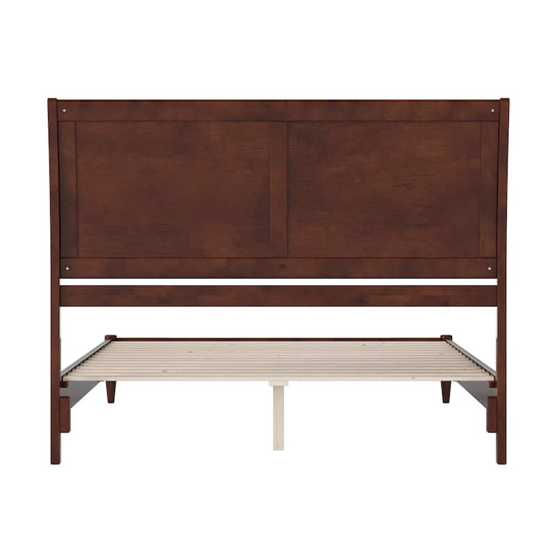 Solid Wood Low Profile Sleigh Bed - Platform Bed with USB Charger - Twin, Full, Queen, King Sizes