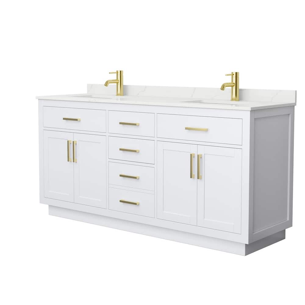Beckett TK 72-inch Double Vanity, Single Hole Quartz Top