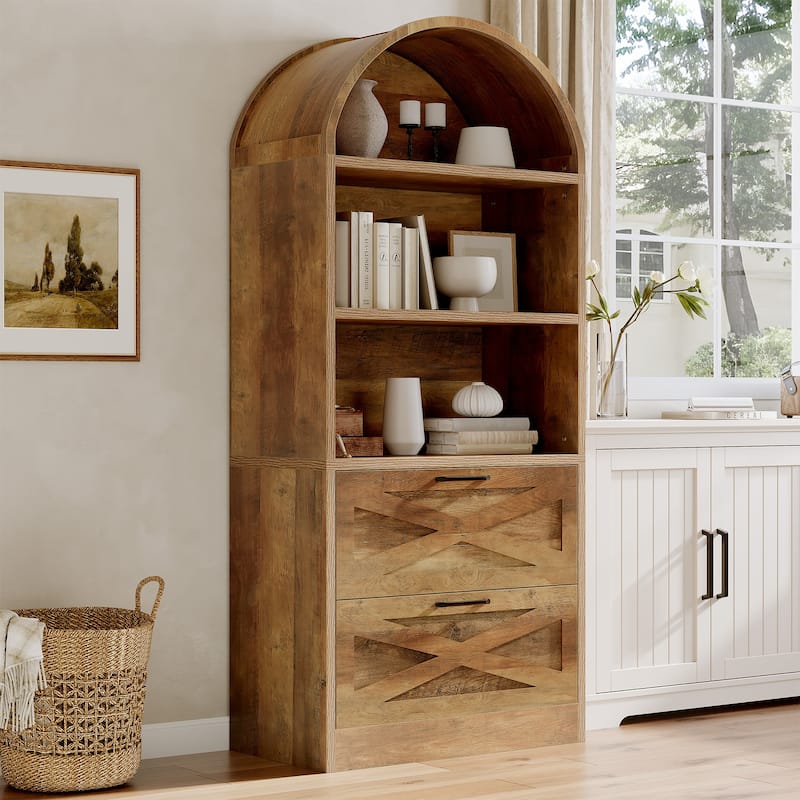 71" Tall Arched Kitchen Pantry