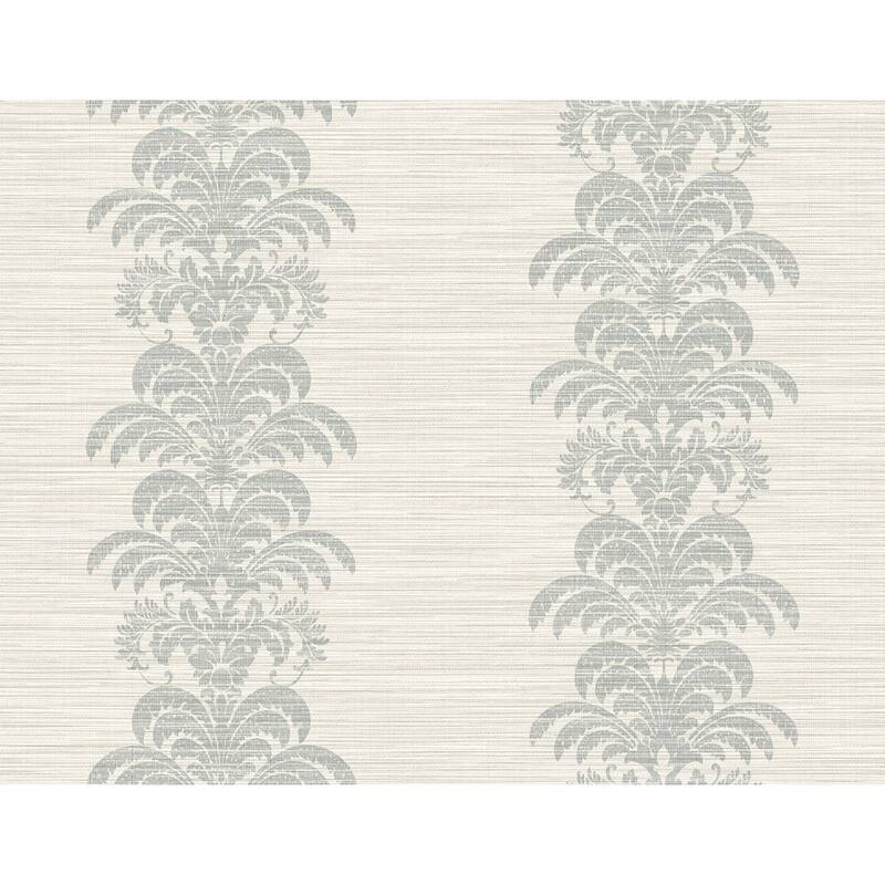Seabrook Designs Lillian August Palm Frond Stripe Stringcloth Unpasted Wallpaper
