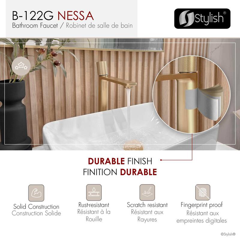 Stylish Nessa Single Handle Ht 12 1/2" Vessel Bathroom Faucet B-122