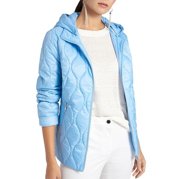 womens blue padded coat