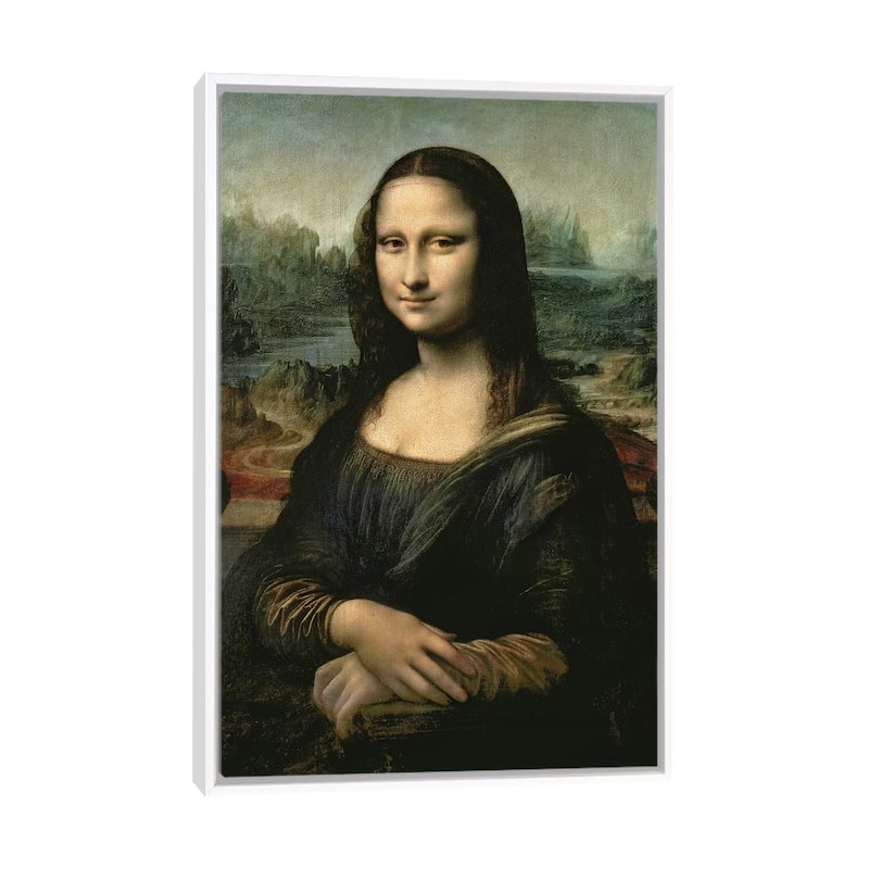 iCanvas "Mona Lisa, c.1503-6 " by Leonardo da Vinci Framed Canvas Print - White - 40x26