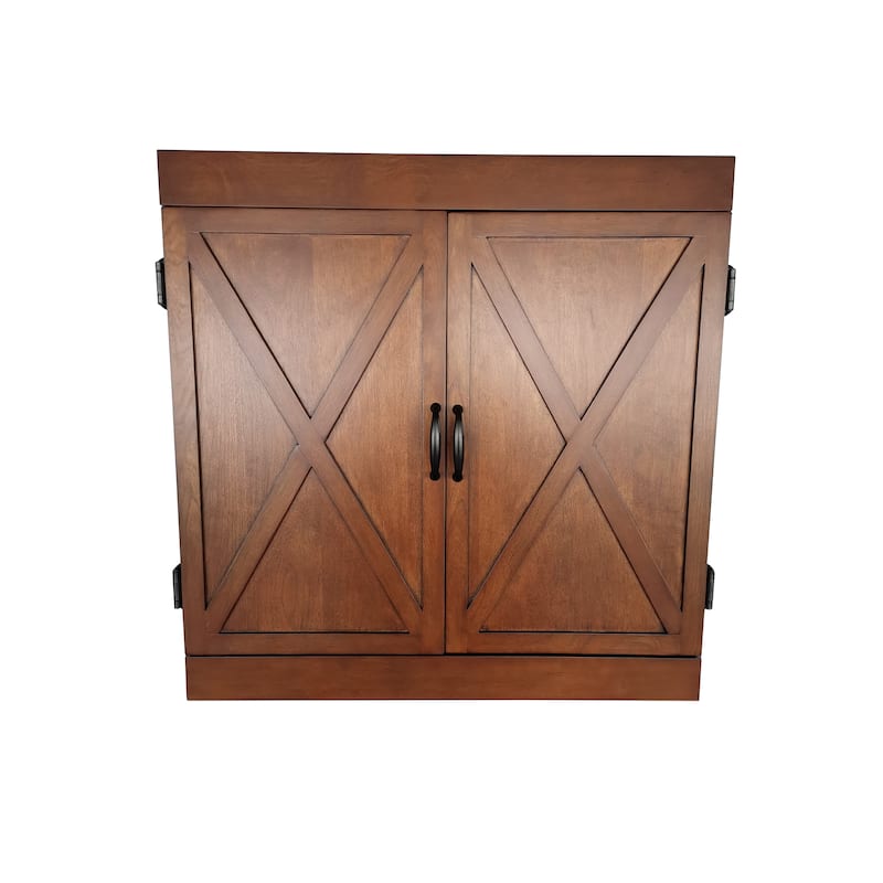 Hathaway Farmington Bristol Dartboard & Cabinet Set - Walnut Finish