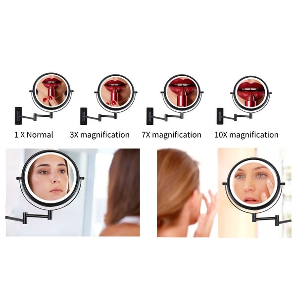 Wall Mounted Lighted Magnifying Mirror 10X Makeup Mirror 3 Color Mode On Sale Bed Bath Beyond 36529077