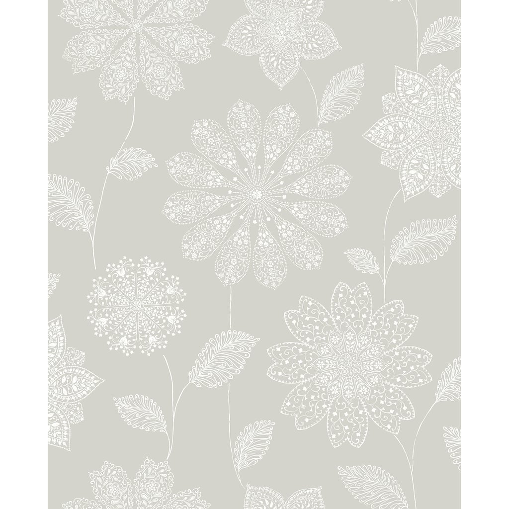 A-Street Prints Panache Taupe Floral Wallpaper