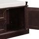 preview thumbnail 41 of 48, Storage Bench with 2 Drawers and 2 Cabinets, Shoe Bench with Removable Cushion for Living Room