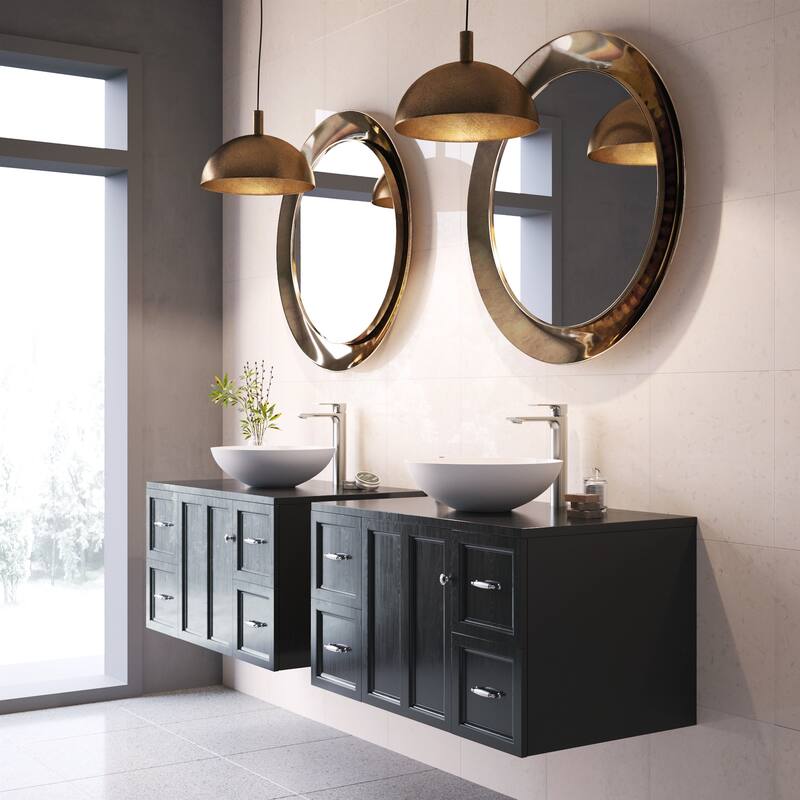 Vigo Lotus 16" Circular Matte Stone� Vessel Bathroom Sink